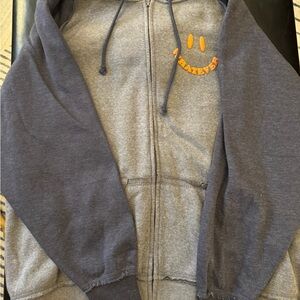 Men’s Whatever Gray and Blue Hoodie